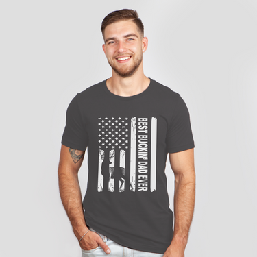 flag best buckin dad ever dark gray shirt